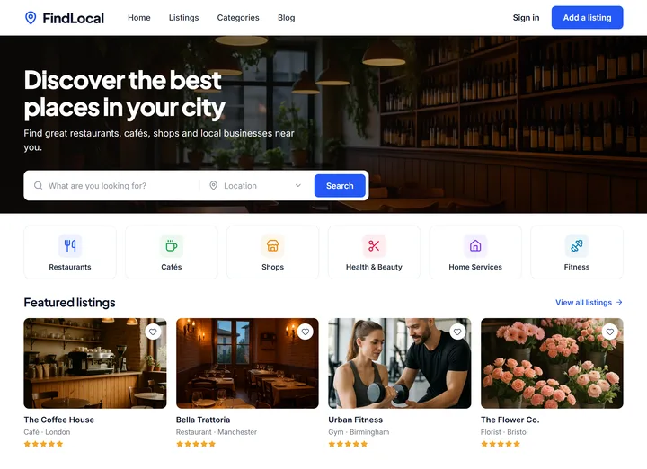 Example directory site built with a PremiumPress theme