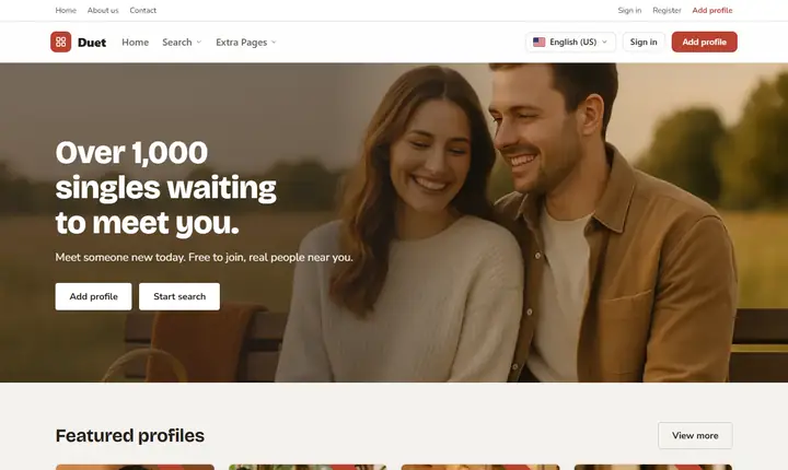 WordPress Dating Theme preview