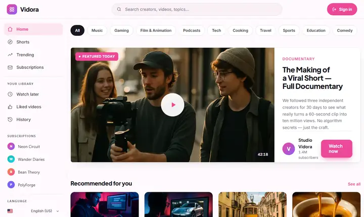 WordPress Video Theme preview